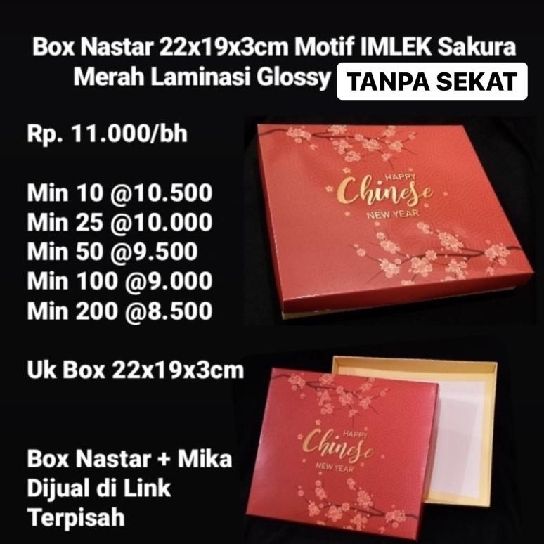 

TRY Box Nastar 22x19x3cm IMLEK Sakura Merah Tutup Laminasi Glossy Tanpa Sekat TERLARIS