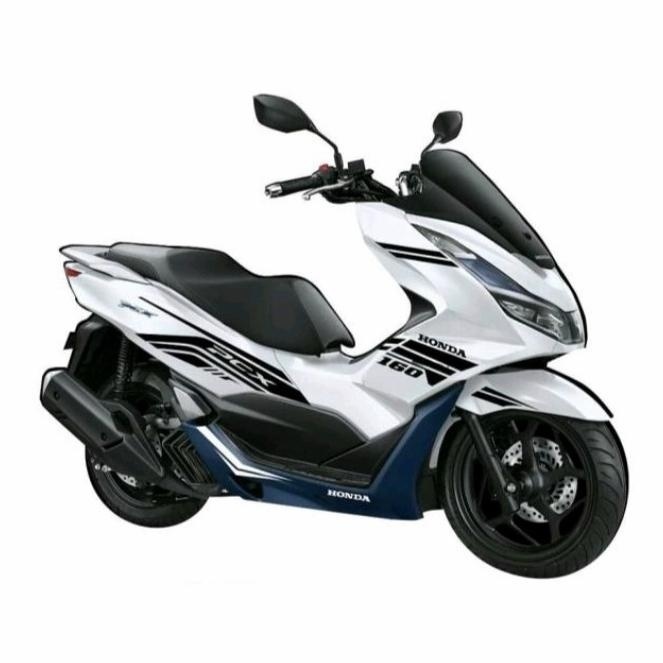 Striping cutting sticker PCX 160 motor putih sticker hitam