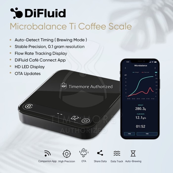 DIFLUID MICROBALANCE TITANIUM DIGITAL COFFEE SCALE - TIMBANGAN KOPI