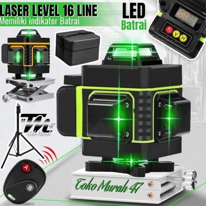 Laser Level 16 Line Set Hilda 4D Remote Tripod Laser Leveling Taffware