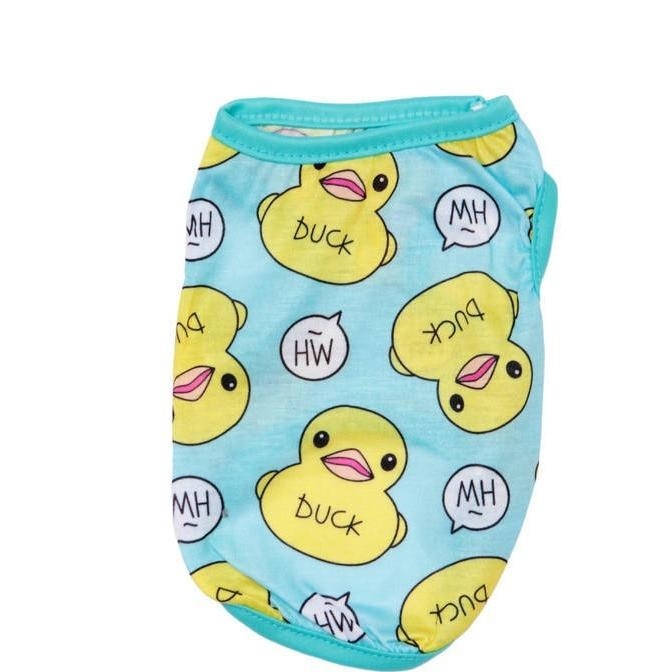 KAOS ANJING DAN KUCING BERMOTIF BEBEK BAJU ANJING KECIL