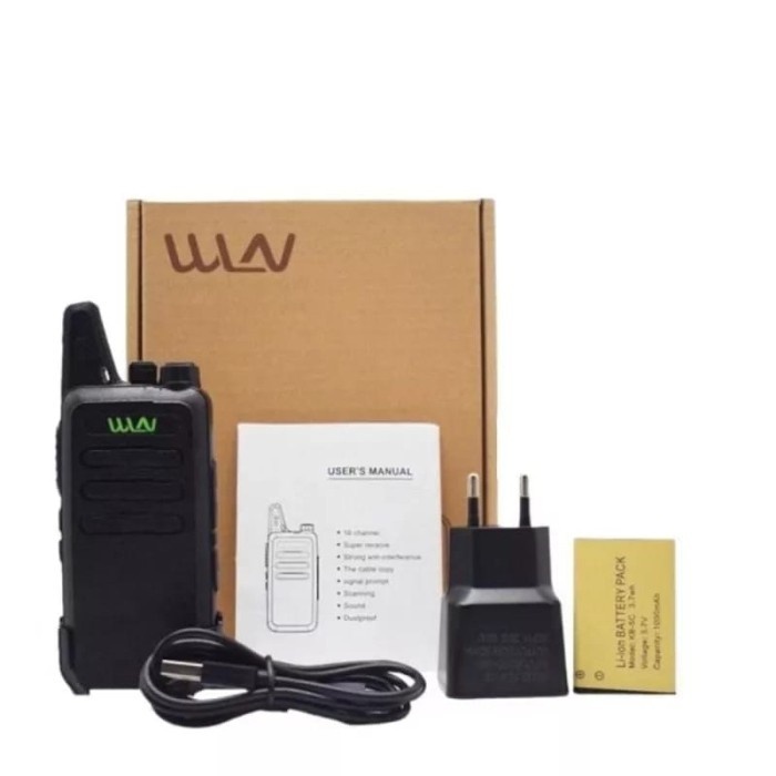 SEPASANG HT WLN KD - C1 HT UHF FREE HANDSFREE LENGKAP KDC1 WLAN ORIGIN