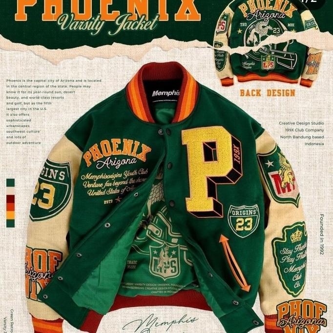 BIG SALE DWATCHCO | MEMPHIS ORIGINS VARSITY JACKET | JAKET BOMBER UNIVERSITY 