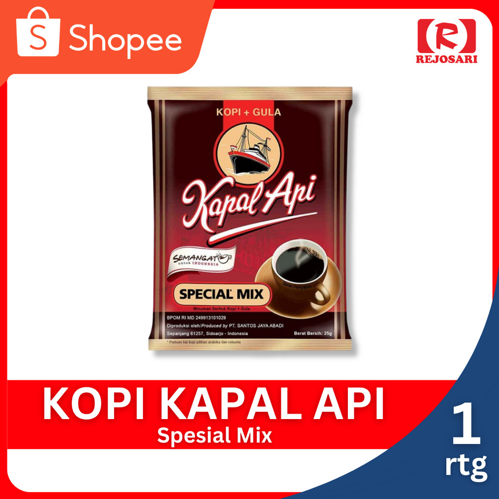 

Kopi Hitam Bubuk Kemasan Kapal Api Renteng