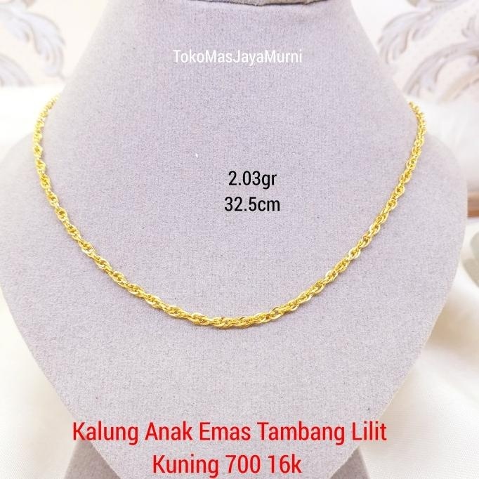 NEW PRODUK KALUNG EMAS ANAK TAMBANG KUNING 700 16K 