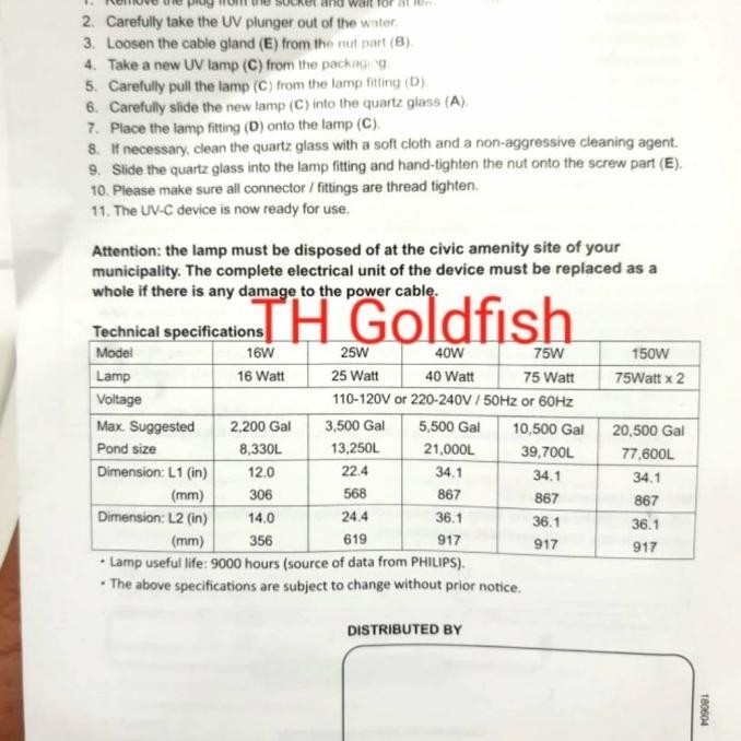 Lampu Uv Celup Matala 75 Watt