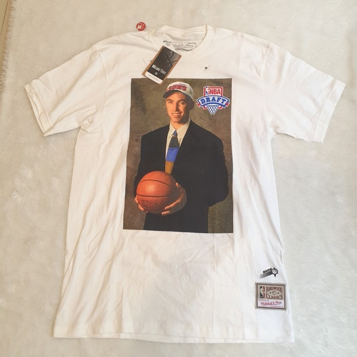 ✅Baru Mitchell And Ness Tshirt Nba Draft Phoenix Suns Steve Nash • White Diskon