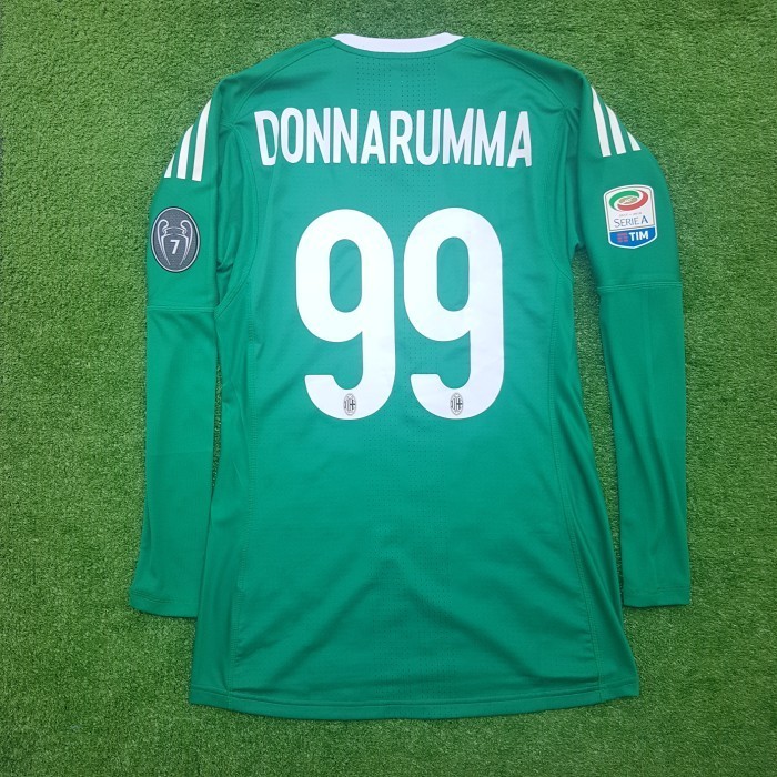 ✅Baru Jersey Ac Milan Gk 2017/18 99 Donnarumma Player Issue Bnwt Original Terbatas