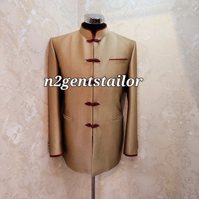 ✅New Cheongsam /Sanjit / Qipao Pria Gold Muda Marun Berkualitas