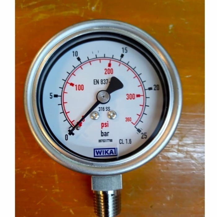 ✅Termurah Wika Pressure Gauge 2.5 Inch 0-25 Bar Dual Scale 1/4 Npt Ss Bottom Terbaru