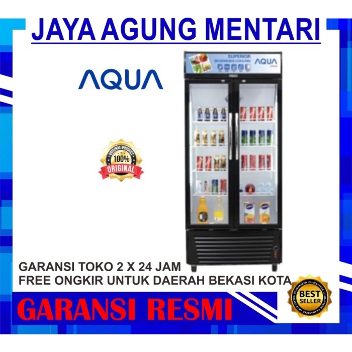 [New Ori] Showcase Aqua Aqb-600 / Showcase Cooler 2 Pintu Aqua Aqb 600 Diskon