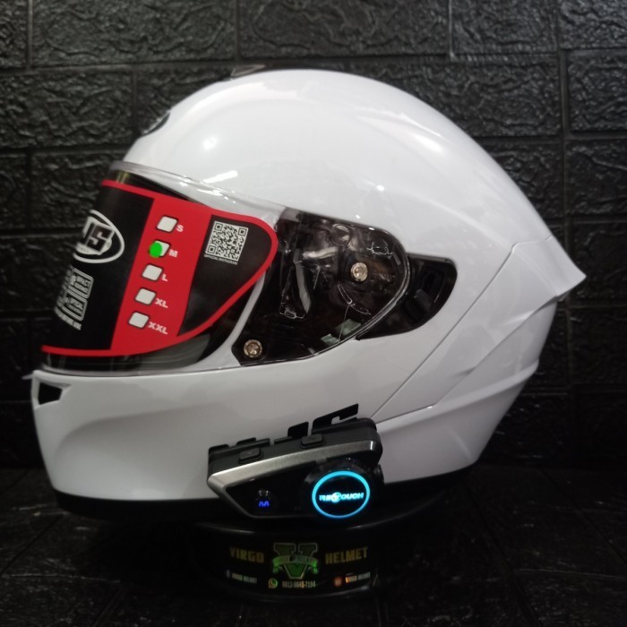[New] Njs Helm Zx-1 Solid WhiteIntercom X5 Njs Zx-1 Terbaru