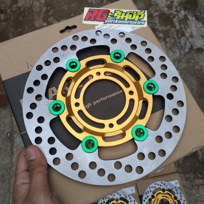 [Original] Disk Cakram Depan Brembo Rs Gold Floating Green 220Mm Universal Terbatas