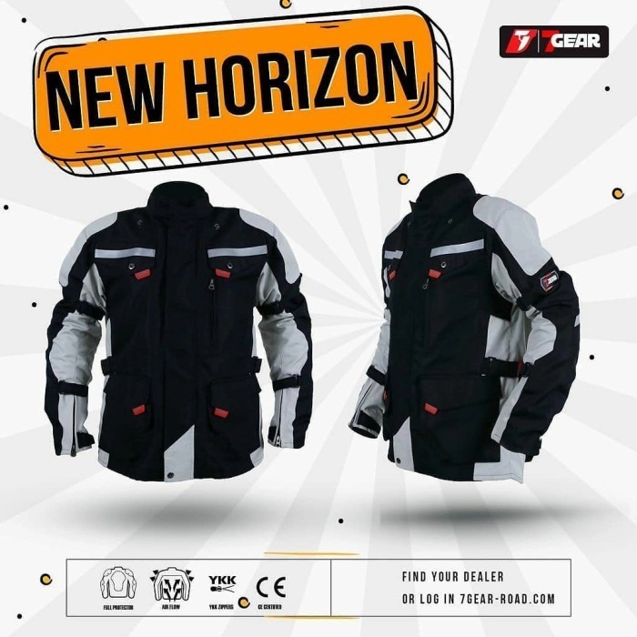 [New] Jaket Motor Touring Adventure New Horizon Black Silver  Jaket Touring Berkualitas