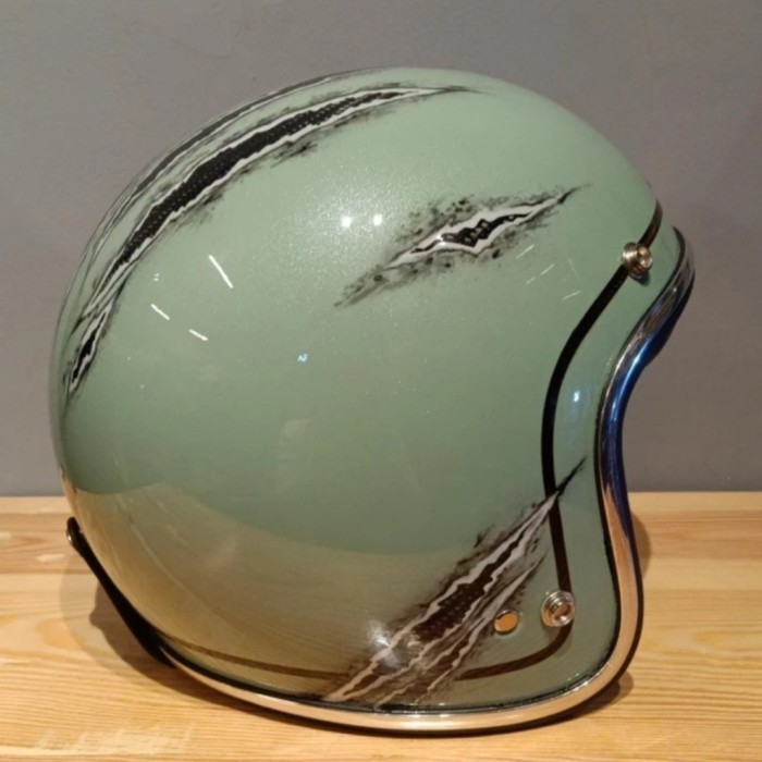 [Ori] Helm Retro Carbon Cf500 Paintjob  Helm Half Face Retro Carbon  Jeric Limited