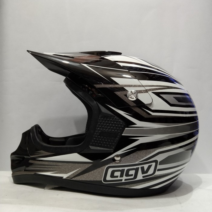 [New] Helm Agv Rc 5 Junior Black Gunmetal Helm Full Face Model Cross Limited