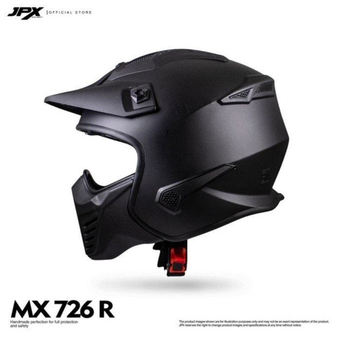 [Ori] Helm Supermoto Jpx 726R Hitam Doff Limited