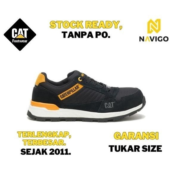 [Ori] Sepatu Safety Motor Caterpillar Venward Ct Black Yellow Original Terbatas