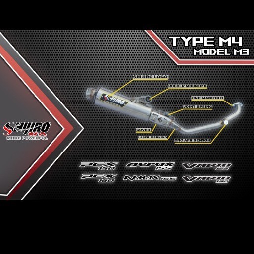 [Original] Knalpot Racing Adv 150 Type M4 Model M3 Original Shijiro Racing Limited