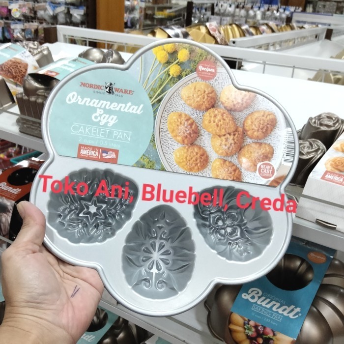 

[New Ori] Nordic Ware Ornamental Egg Cakelet Pan 6 Cav. 6.8X9X3.6Cm. 2 Cups/0.5L Terbatas