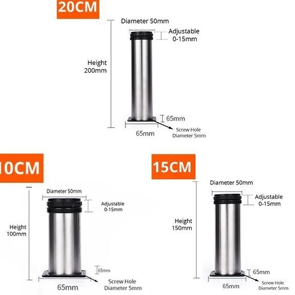 KAKI BULAT SOFA /MEJA LEMARI 10CM 15CM 20CM KAKI KABINET ADJUSTABLE