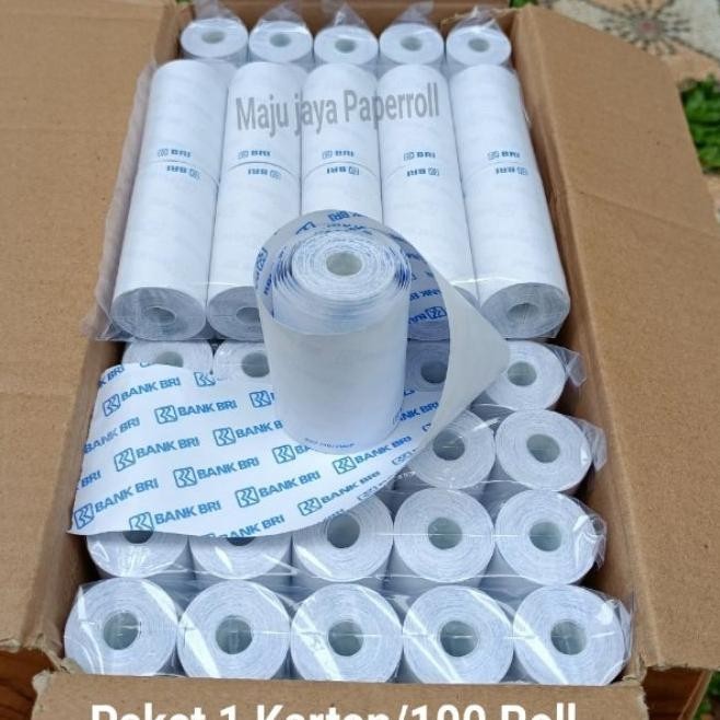 

Kertas Thermal Edc Logo Bank Bri 58X30/57X30Mm Paket 1 Karton /100 Roll