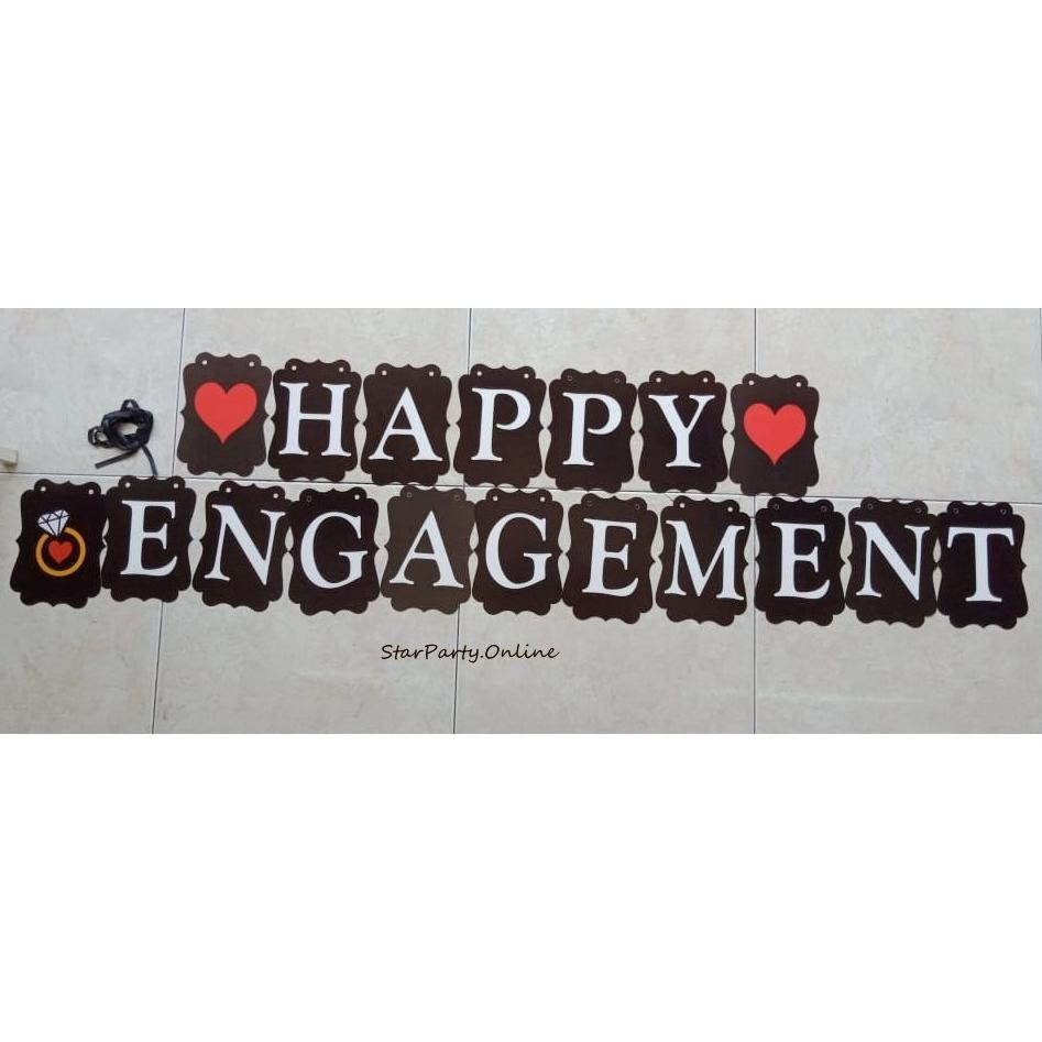 Banner Happy Engagement /Rangkaian Happy Engagement /Bunting Flag