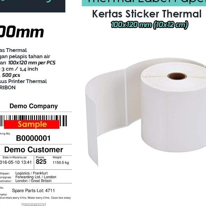 

Kertas Thermal Label 100X120 Mm Stier Label Isi 500 Pcs