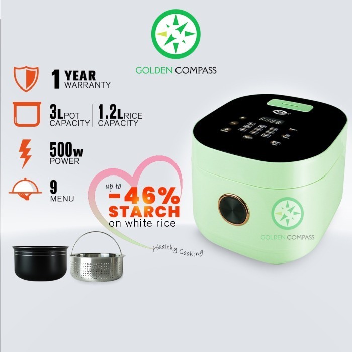[Baru] Upupin Smart Rice Cooker Less Sugar Low Carbo Cooker Capacity 3 Liter Terbaru