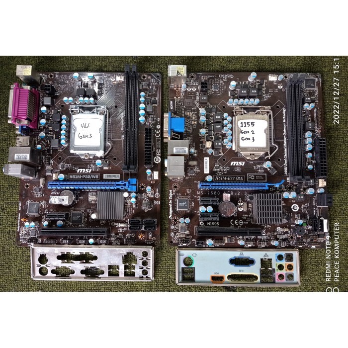 Motherboard Mobo 1155. Support Gen 2 - Gen 3.