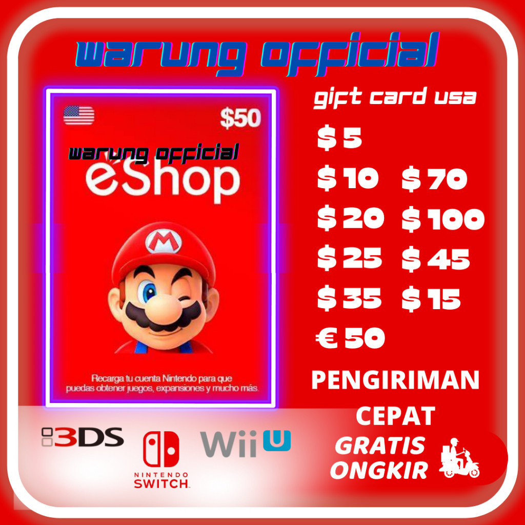 [LIMITED QUALITY] ( PROMO ) Nintendo Eshop Wallet Nintendo Gift Card $50 eShop $50