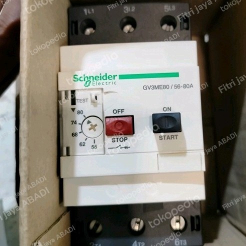 [New Ori] Motor Circuit Breaker Gv3Me80 Scheneider Gv3 Me80 56-80A Diskon