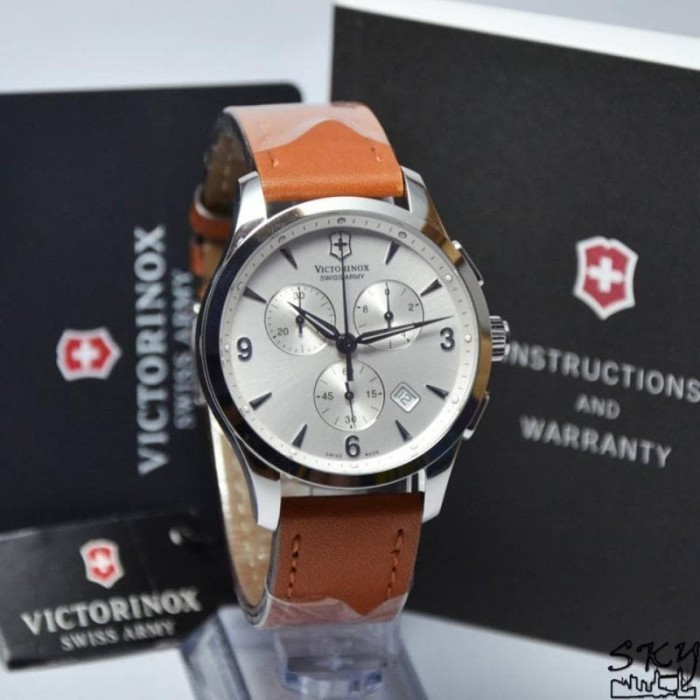 ✅New Jam Tangan Pria Victorinox Swiss Army Alliance 241480 Leather Original Berkualitas