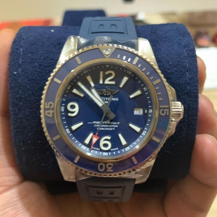 ✅New Breitling Super Ocean Blue Auto 2021 Jam Pria Terbaru