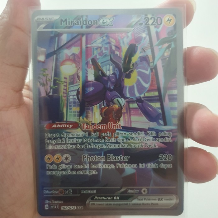 ✅Baru Miraidon Ex Sar Sv1V 102/078 Pokemon Tcg Indonesia Limited