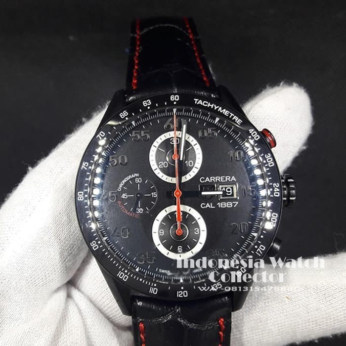 ✅New Th Carrera Calibre 1887 Car2A80.Fc6237 Chronograph Black Pvd Case V6F Terbatas