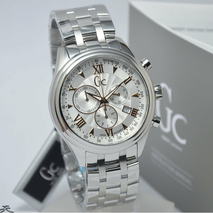 ✅New Ori Jam Tangan Pria Guess Collection Gc Y04006G1 Rantai Original Swiss Terbaru