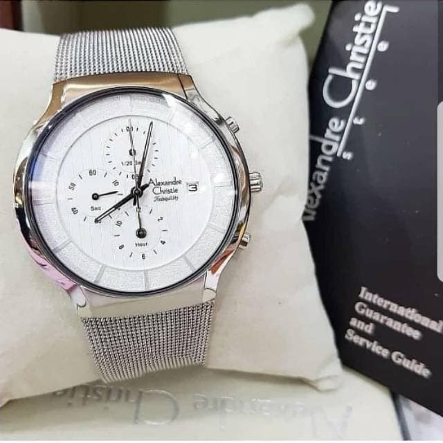 ✅New Ori Alexandre Christie 6245 Jam Tangan Pria Rantai Pasir Chrono Tipis Limited