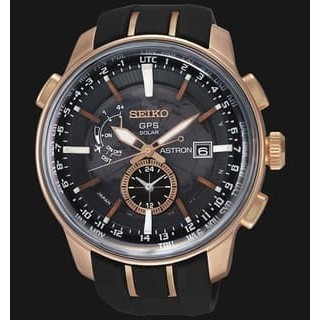 ✅Ori Seiko Sas032J Astron Gps Solar Black Rose Gold Original Berkualitas