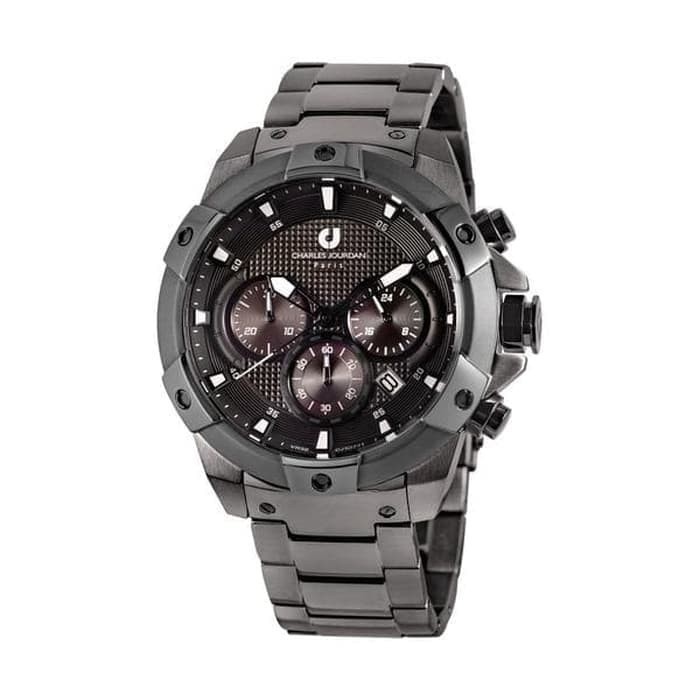 ✅New Ori Jam Tangan Pria Charles Jourdan Cj1077-1742C Black Original Terbatas