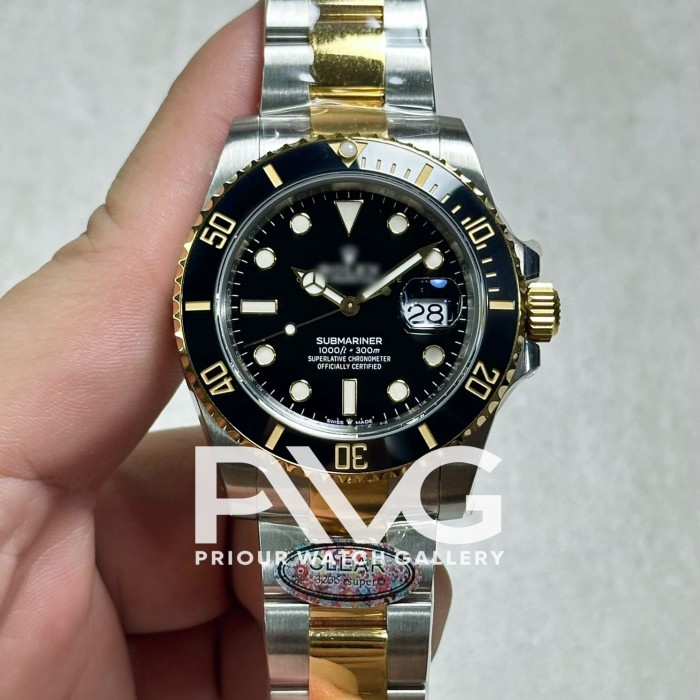 ✅Ori Jam Tangan Model P01 Sub 41Mm Ss/Yg Ceramic Black Dial Clean F Terbaru