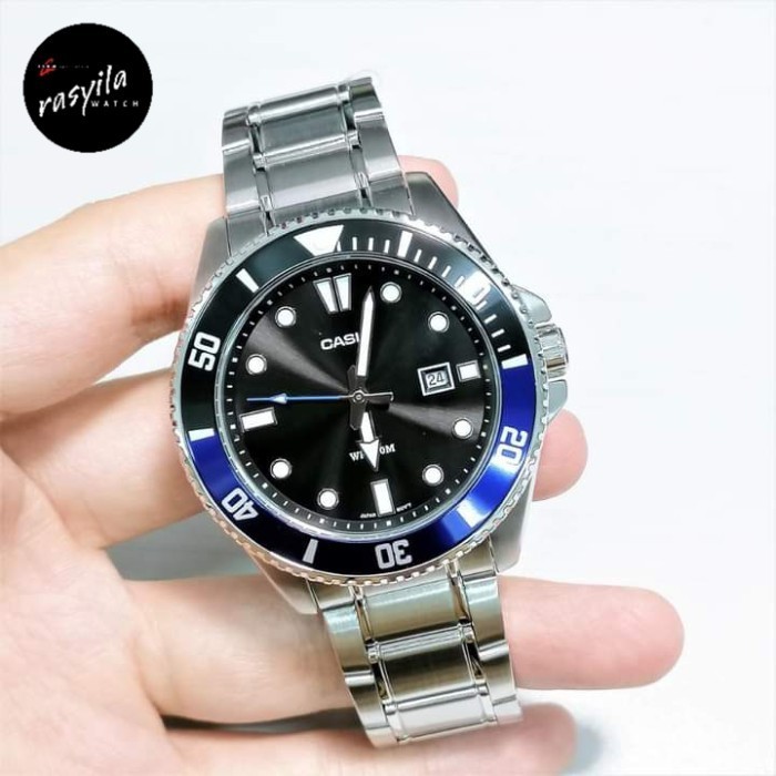 ✅New Ori Casio Mdv-107D / Mdv107D - 1A2Vdf Silver Blue Limited