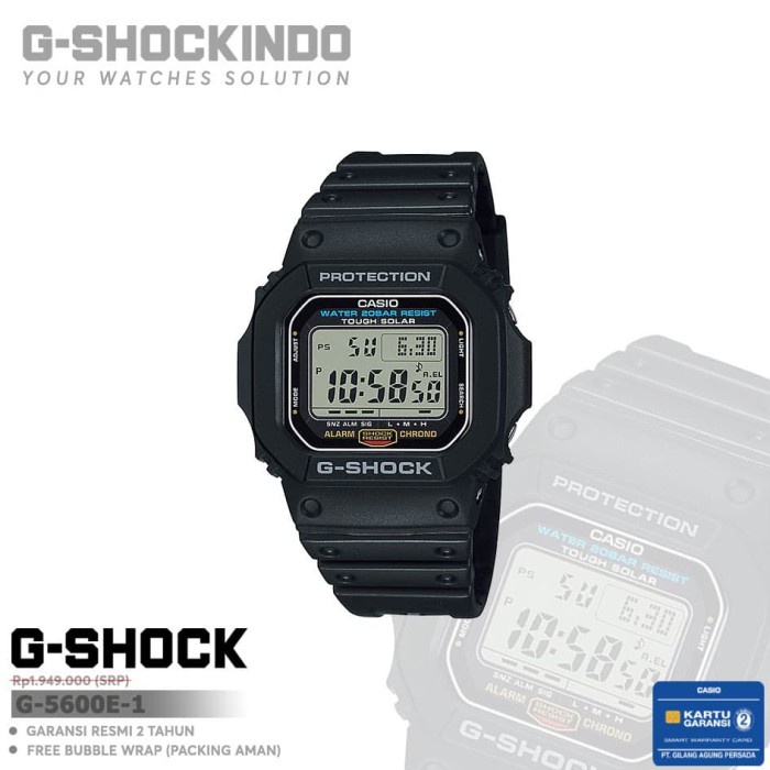 ✅Original Casio G-Shock G-5600E-1 / G-5600E-1Dr Original Diskon