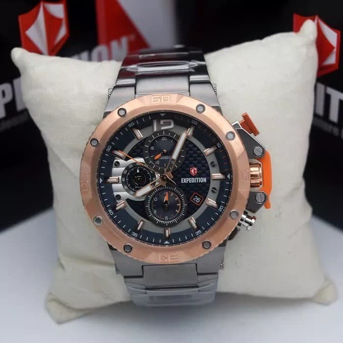 ✅Original Jam Tangan Jam Tangan Pria Expedition E6751 Rosegold Grey Original Berkualitas