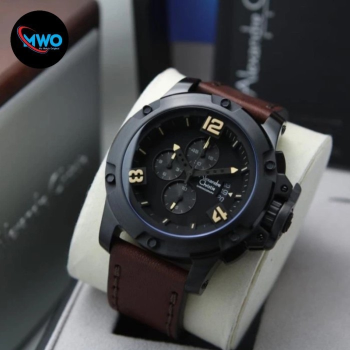 ✅Ready Jam Tangan Pria Alexandre Christie Ac6295 Ac 6295 Black - Brown Limited