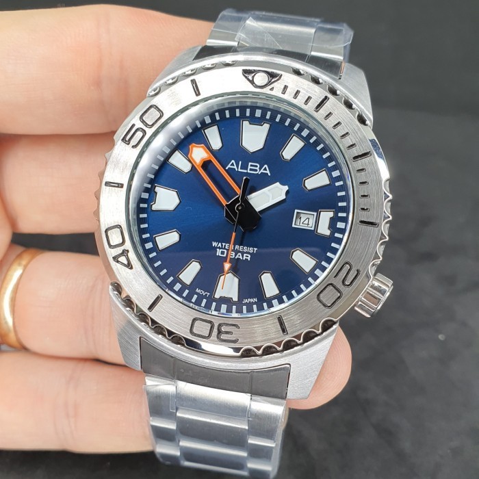 ✅Original Alba Active Ag8M07X1/07X1 Blue Dial 100M  Pria  Terbaru