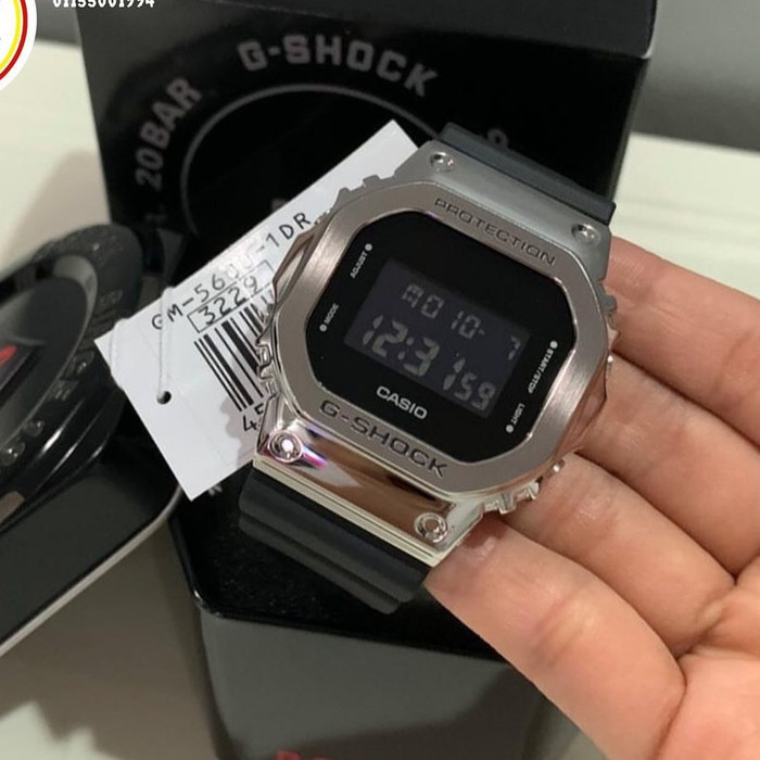 ✅Ready Jam Tangan Pria G Shock Gm-5600-1D Gm-5600B With Stainless Steel Bezel Diskon