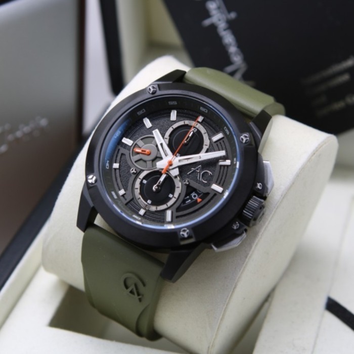✅Original Jam Tangan Pria Alexandre Christie Original Ac9602 Black Green Limited