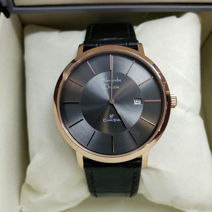 ✅Ready Jam Tangan Pria Alexander Cristie Ac8599 Original Rosegold Black Limited