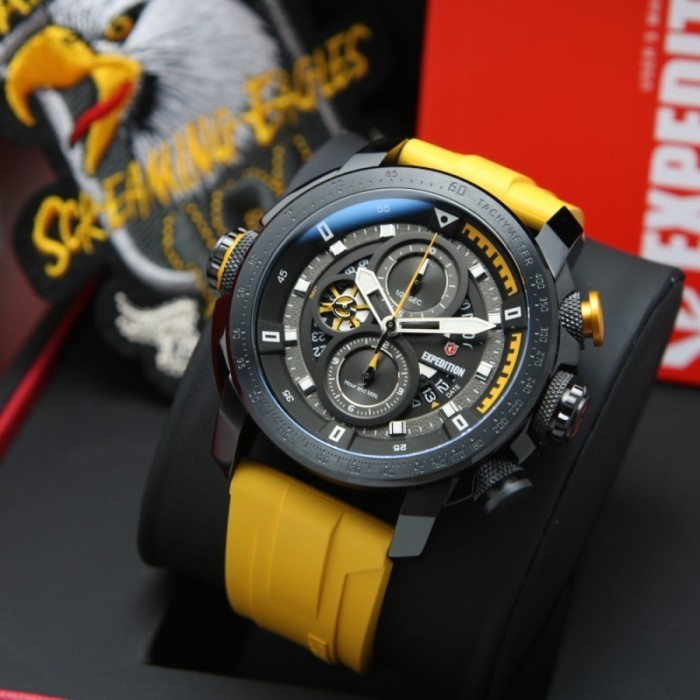 ✅Original Jam Tangan Pria Expedition E6771 / E 6771 Black Yellow Terbatas